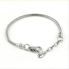 Sterling Silver Snake Chain Bracelet 3mm for Women Men