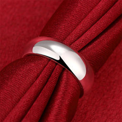 Smooth Circle Wedding Rings 925 Silver for Women Men Engagement Ring
