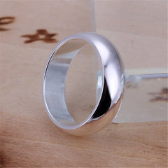 Smooth Circle Wedding Rings 925 Silver for Women Men Engagement Ring