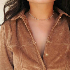 Rhinestone Crystal Choker Necklace Wedding Party Silver Chain Jewelry