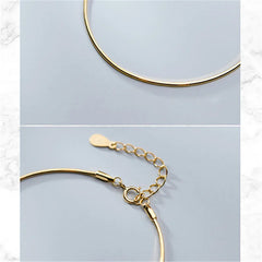 Golden Snake Bone Chain Charm Bracelet 925 Sterling Silver