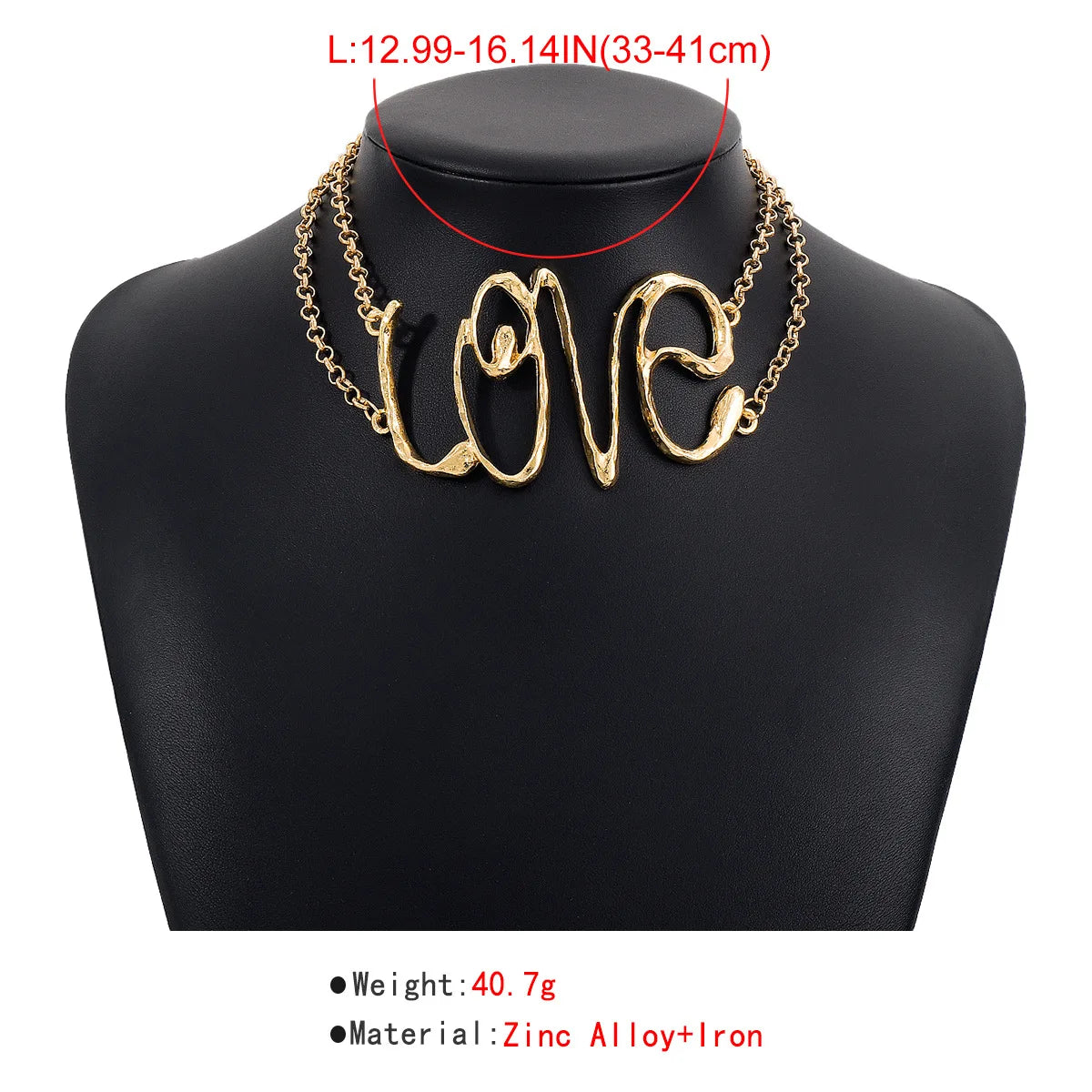 Retro Punk Big LOVE Choker Necklace for Women