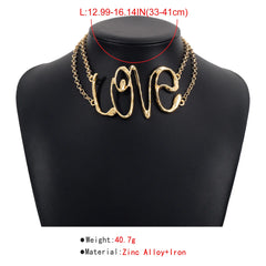 Retro Punk Big LOVE Choker Necklace for Women