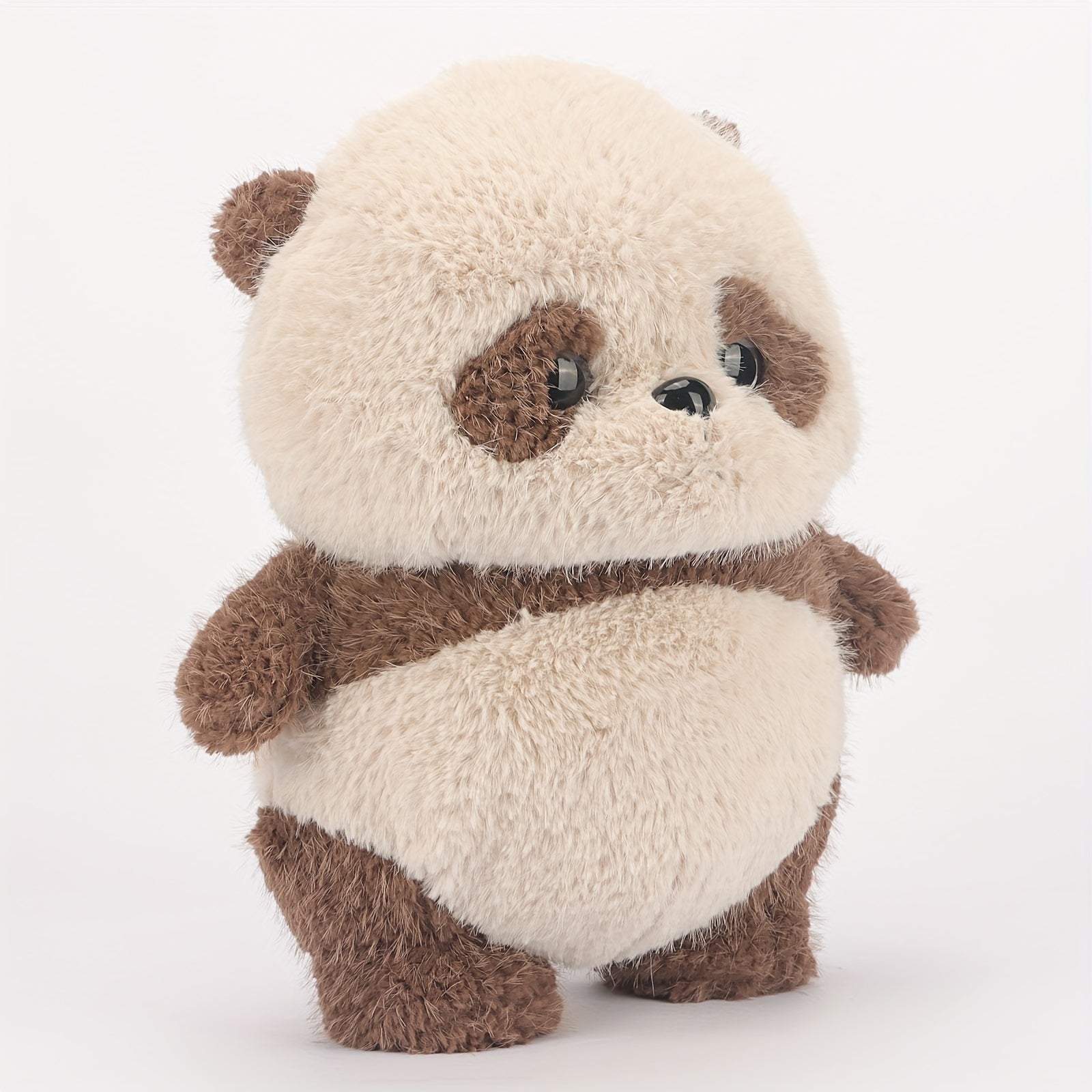 Adorable Brown Panda Plush Toy Soft Standable Stuffed Animal