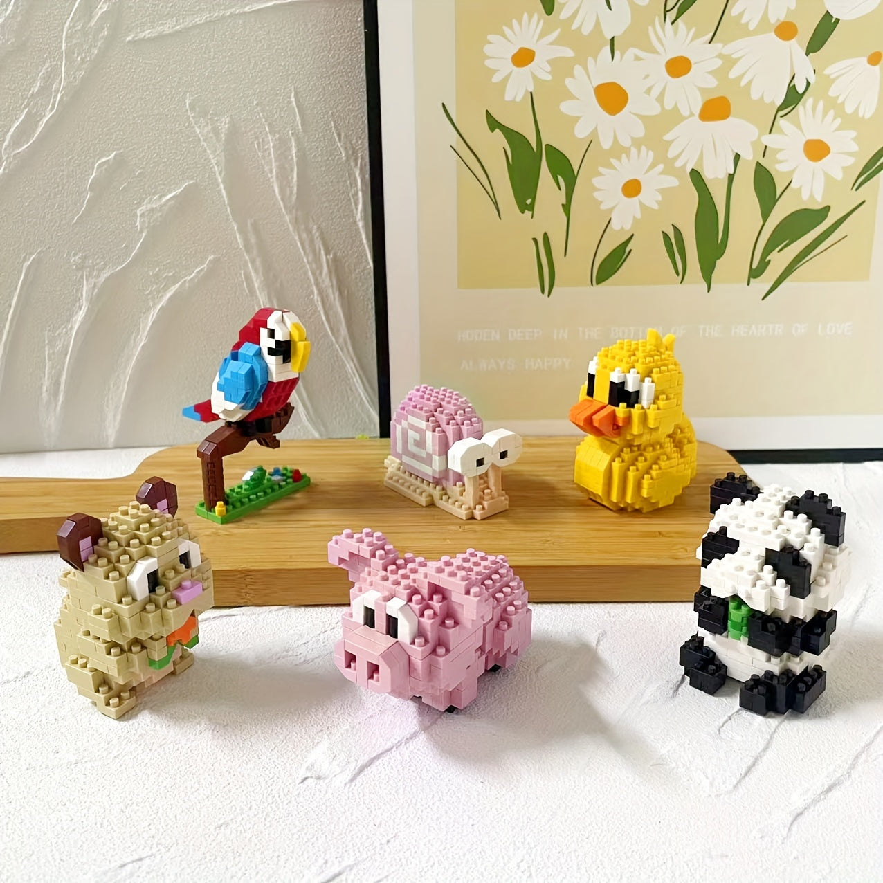 3D Cartoon Pet Friends Building Blocks, Colorful ABS Construction Toy