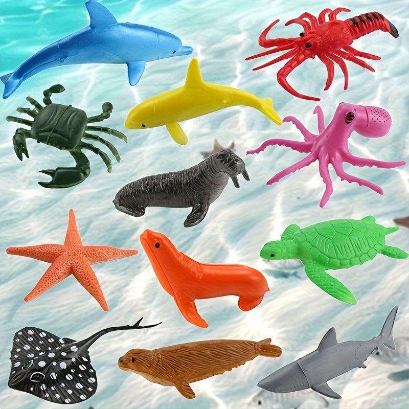 12pcs Sea Animal Toys Mini Marine Life Doll Realistic Ocean Figures Gift