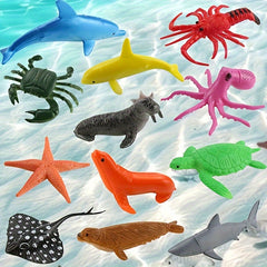 12pcs Sea Animal Toys Mini Marine Life Doll Realistic Ocean Figures Gift