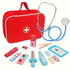 Doctor Role Play Set Wooden Toys Doctor's Kit Play Set Christmas Halloween Gift