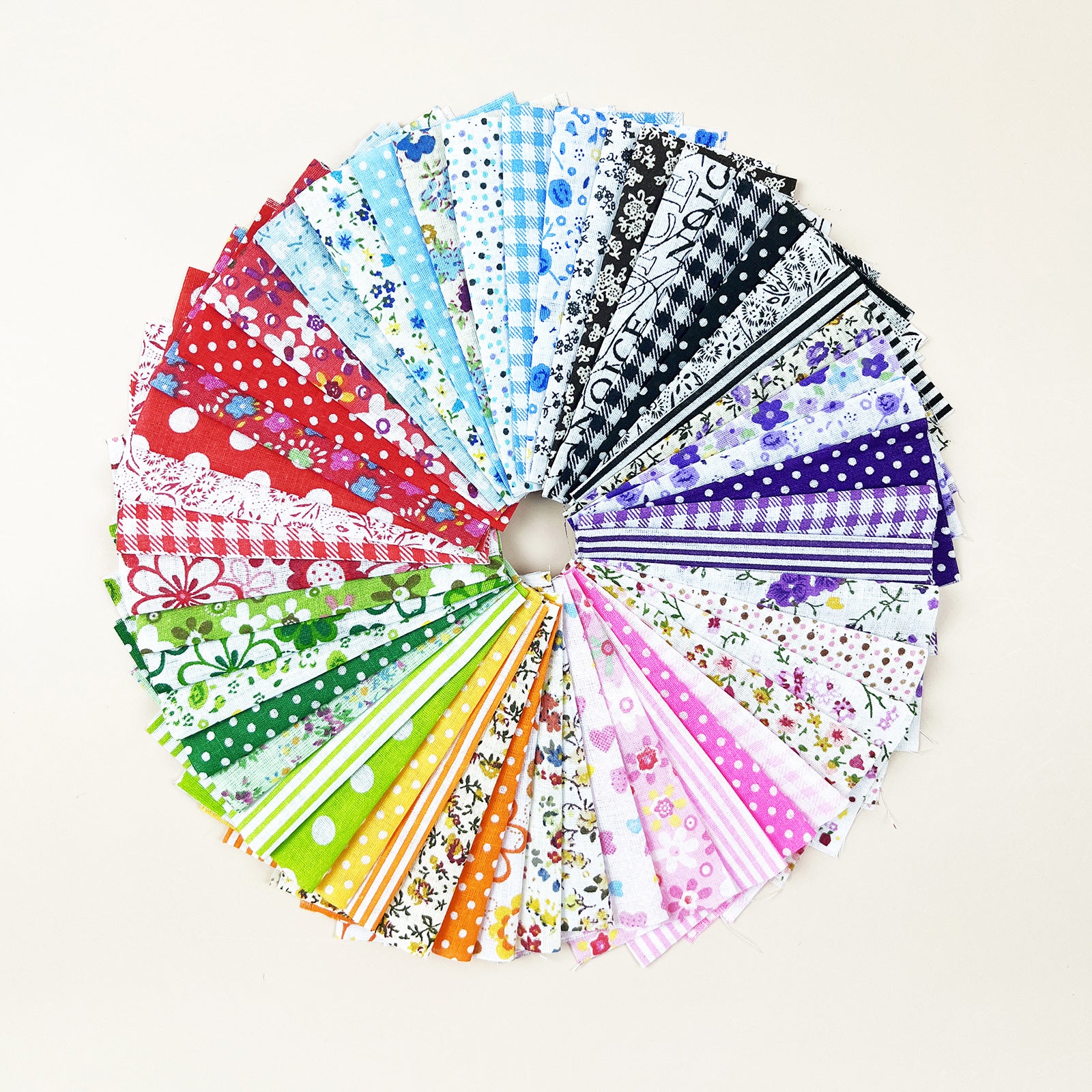 50pcs Floral Cotton Fabric Squares 10x10cm for DIY Crafts and Easter Surprise