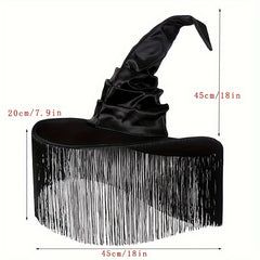 Fairy Tale Witch Hat w/ Spider Pendant for Halloween & Cosplay