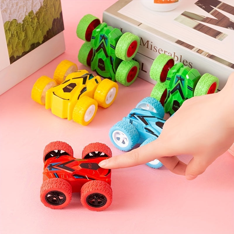 Inertia Stunt Toy Cars 4 Pack Dual Sided Flipping Vehicles