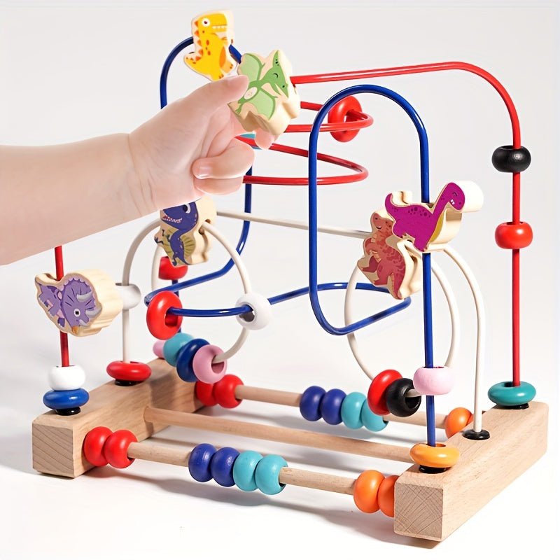 Dinosaur Bead Maze Educational Toy for Kids Enhances Hand Eye Coordination