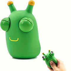Funny Grass Worm Squeeze Toy with Green Eyes - Gadget