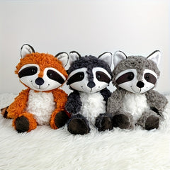 Cute Raccoon Plush Pillow Soft Polyester Stuffed Animal Toy with Long Tail