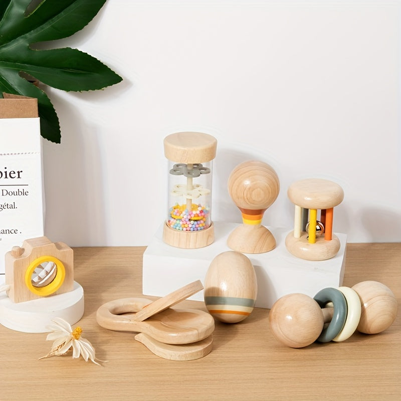 7pcs Kids Musical Toy Set Wooden Chew Toys Early Learning