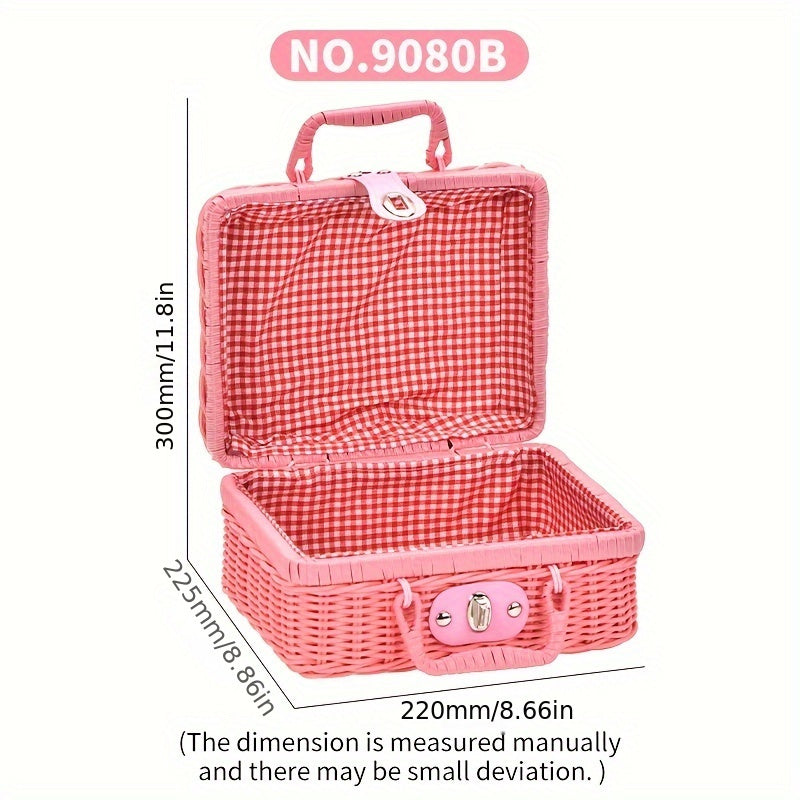 43PCS Picnic Basket Toy Set with Play Food & Cake Educational Kitchen Playset