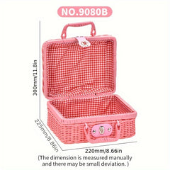 43PCS Picnic Basket Toy Set with Play Food & Cake Educational Kitchen Playset