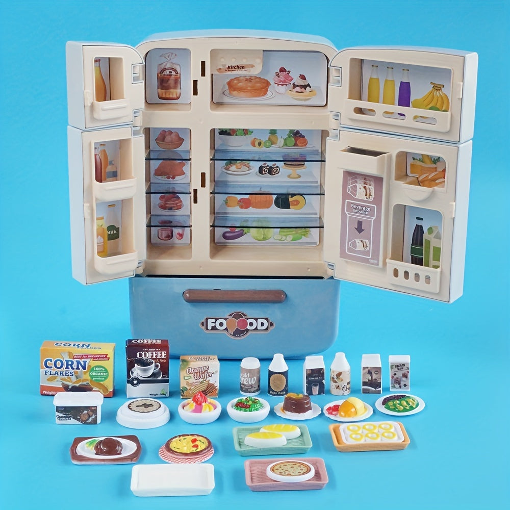 Home Kitchen Toy Set with Double Door Refrigerator
