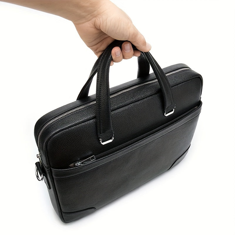 Men's Leather Laptop Tote Bag Shoulder Bag
