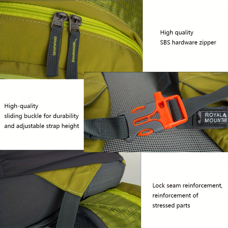 Large Capacity Hiking Backpack for Men and Women with Water-Repellent Nylon