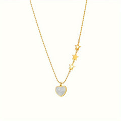 Stainless Steel Necklace Star Heart Pendant