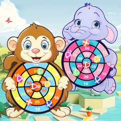 Animal Themed Dartboard Set for Kids Sticky Ball Game Ages 3-6
