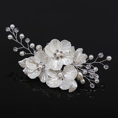 Glitter Flower Hair Comb Silver Rhinestones Butterfly & Flower Hair Clip