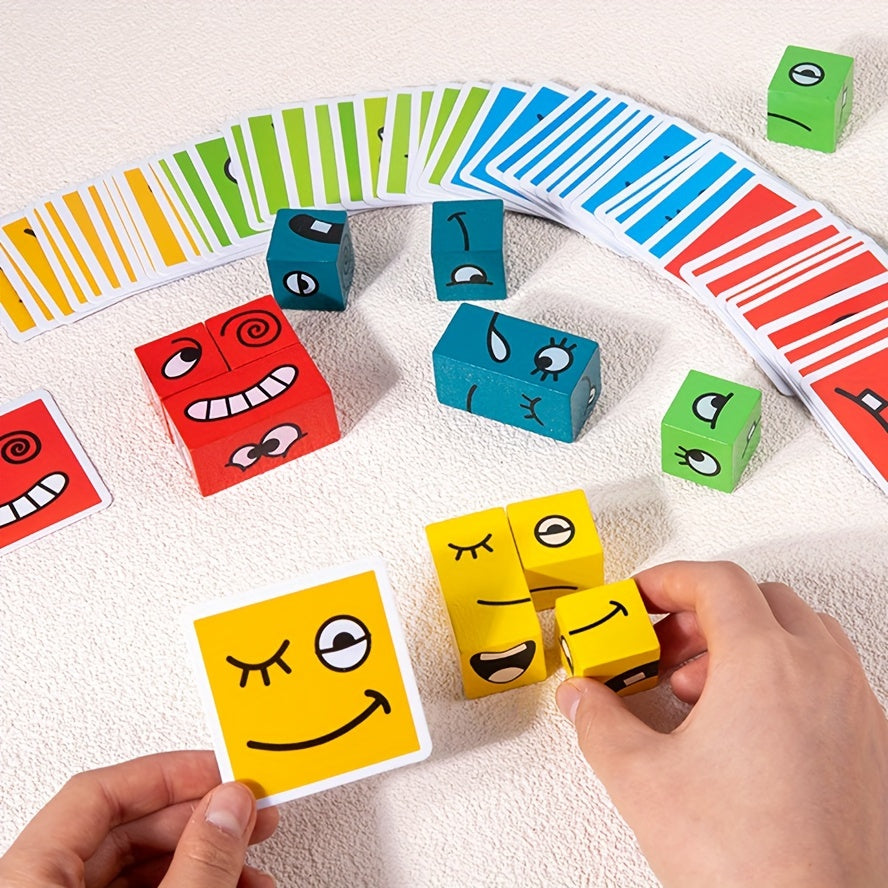 Wooden Cube Building Blocks Set Develops Problem Solving Skills