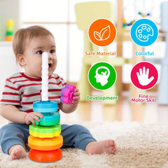 Educational Rainbow Stack Toy Set for Toddlers