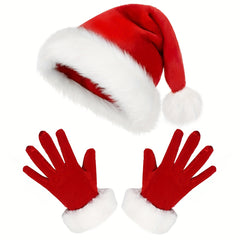 Christmas Santa Costume Set: Hat and Hand Covers for Women