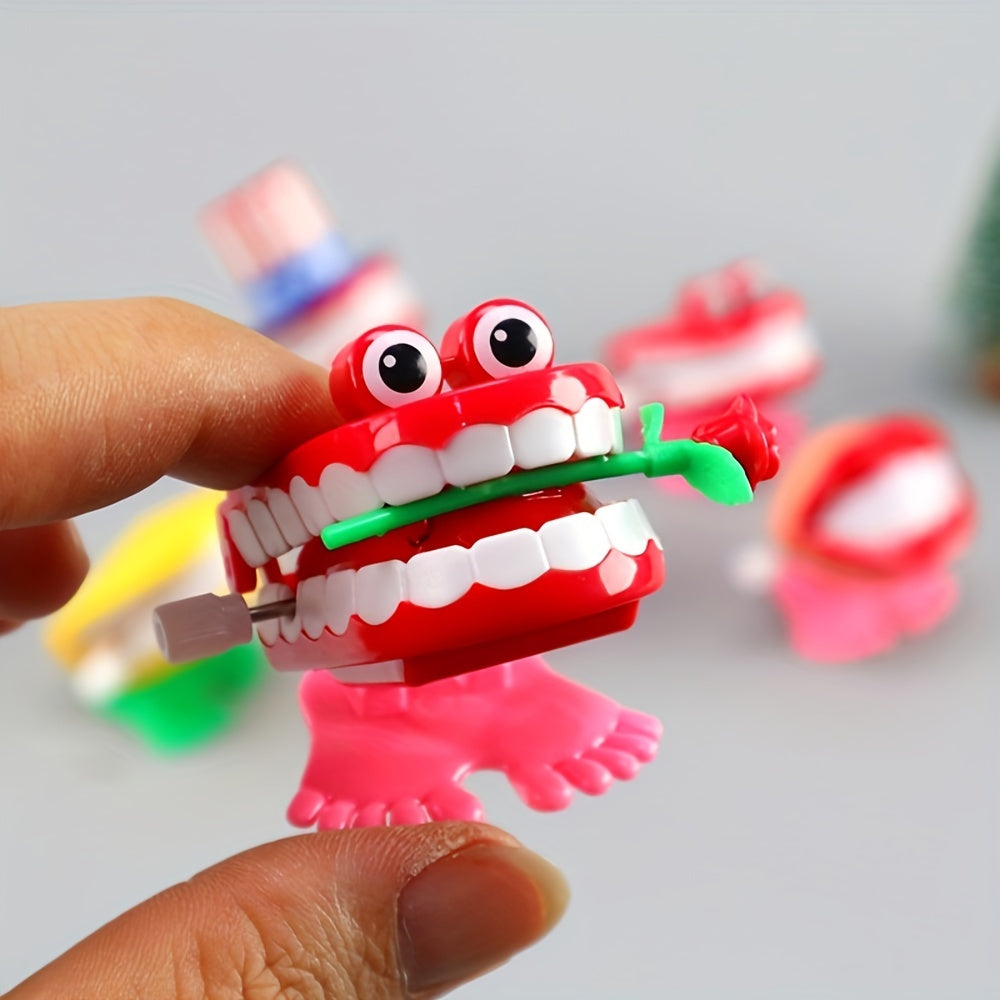 7pcs Chattering Teeth Wind Up Walking Teeth Toys Funny Joke Novelty Assorted Col