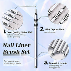 6pcs UV Gel Painting Brush Set Nail Art Christmas