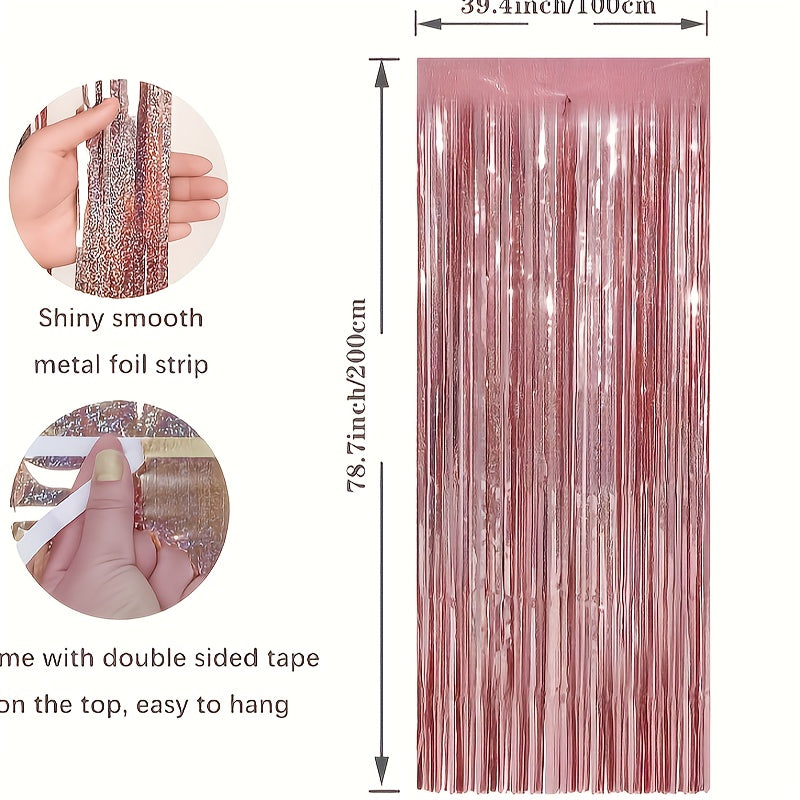 Rose Gold Tinsel Fringe Streamer - Glamorous Party Decor