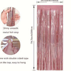 Rose Gold Tinsel Fringe Streamer - Glamorous Party Decor