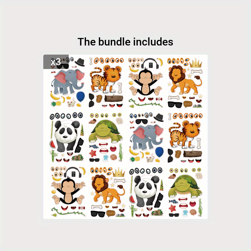 Whimsical Animal Stickers for DIY Decoration Arts & Crafts