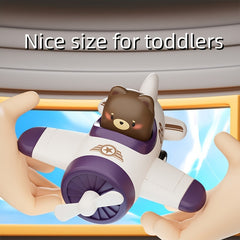 Animal Airplane Cars Press & Go Toy Set for Kids - Red Yellow