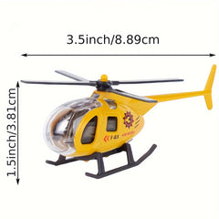 Set of 4 Alloy Mini Helicopters Toy Set for Kids 3-6 Years