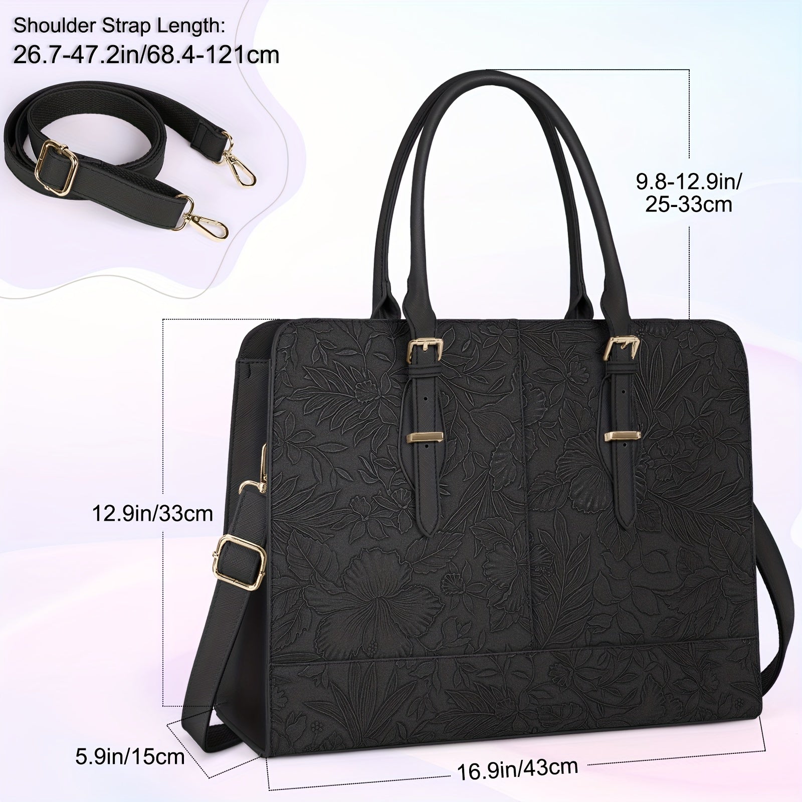 Waterproof PU Leather Laptop Work Bag for Women