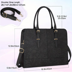Waterproof PU Leather Laptop Work Bag for Women