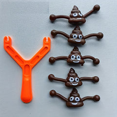 Funny Prank Poop Slingshot Toy Set 6 Pack for Kids Mixed Novelty Gag Gift Poo La