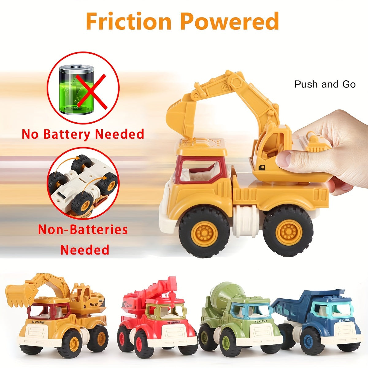 Construction Truck Toys Set for 3-6 Year Olds