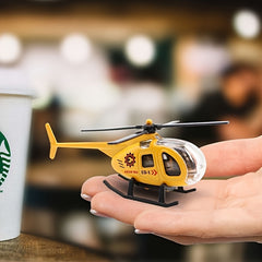 Set of 4 Alloy Mini Helicopters Toy Set for Kids 3-6 Years