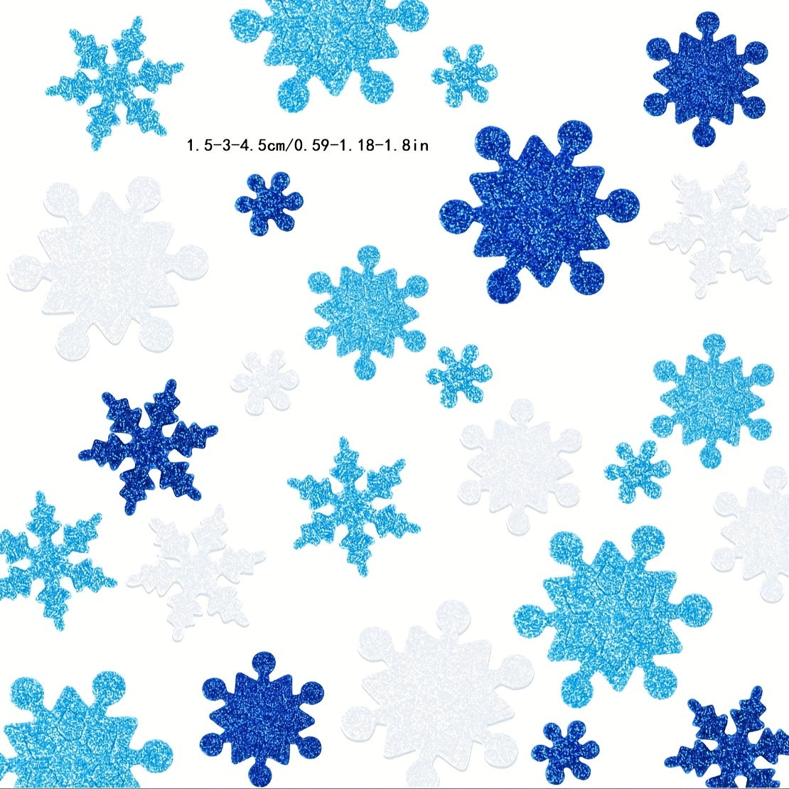 200pcs Christmas Foam Stickers Snowflake Shape Self Adhesive Crafts