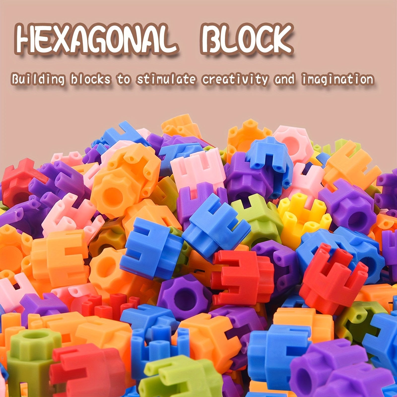 100pcs Hexagonal Building Blocks DIY Bricks Toy Educational Toys