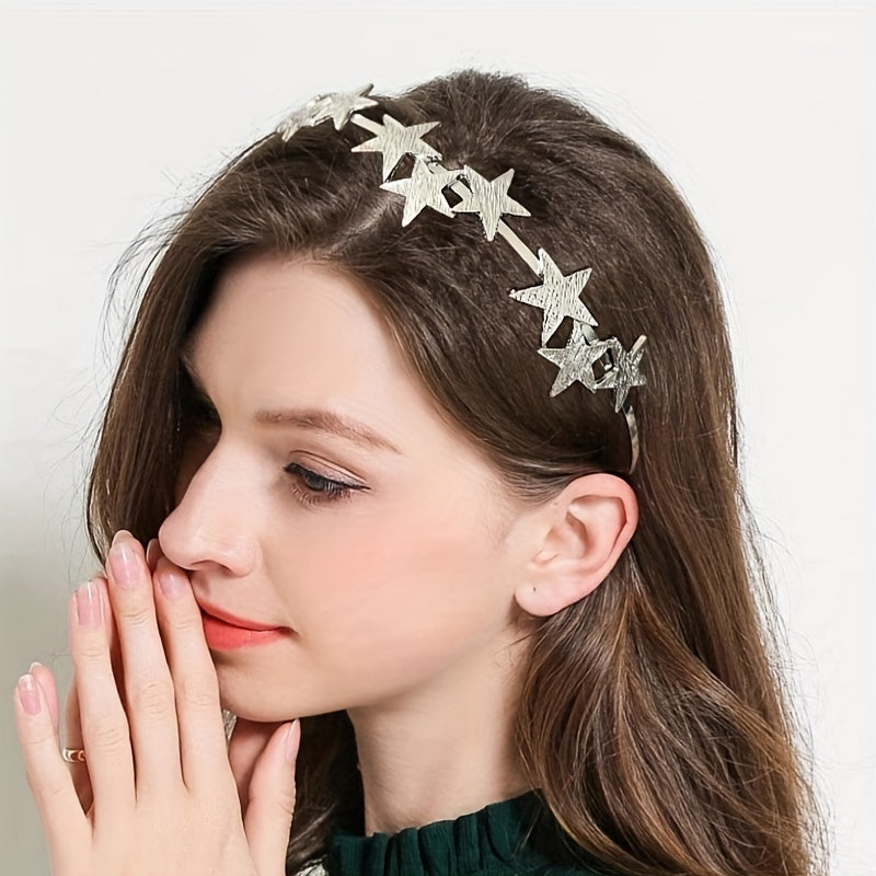 Vintage Inspired Star Geometric Hairband with Leaf Motif