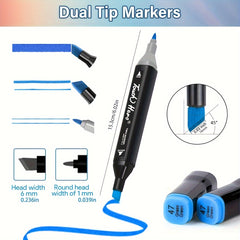 Non-Toxic Fabric Markers Set 48 Colors Machine Washable for Canvas T-Shirts