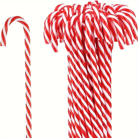 Set of 10 Acrylic Candy Cane Ornaments Christmas Tree Hanging Decorations