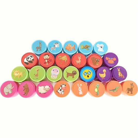 26pcs Ocean Life & Zoo Animal Stampers Self Inking Stamps Classroom