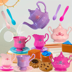 Tea Party Set Tea Set Kettle Cookies Play Food Accessories Toy For Toddlers