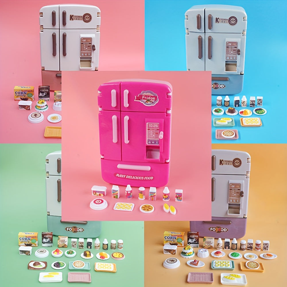 Home Kitchen Toy Set with Double Door Refrigerator